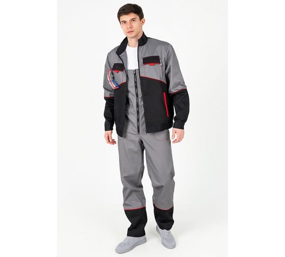 Изображение товара Костюм ООО ГУП Бисер Рекорд серый/черный/красный, 120-124/182-188 4630407331344