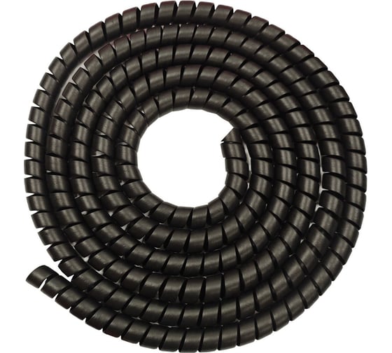 Изображение товара Спиральная пластиковая защита PARLMU полипропилен, размер 29, плоская поверхность, цвет черный, длина 2 м SG-29-F11-k-2 PR0100600-2