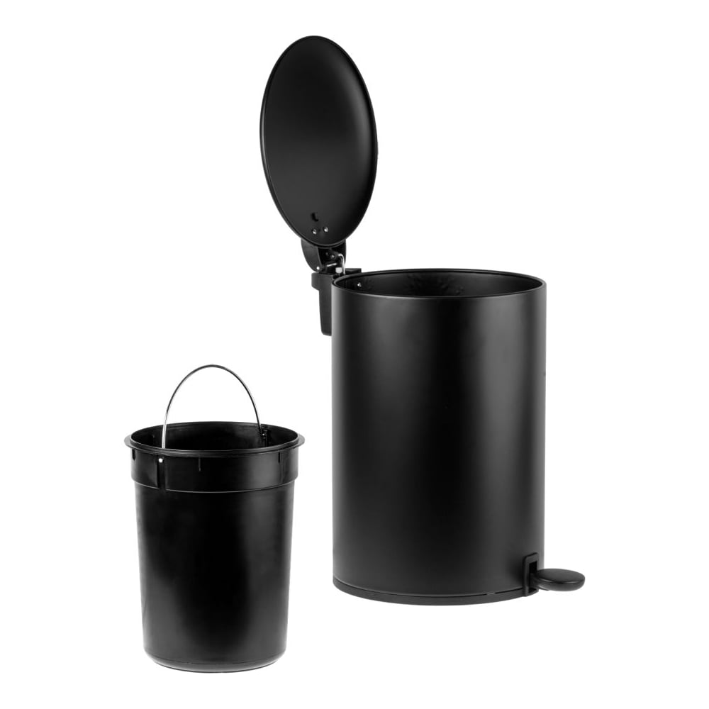 Изображение товара Ведро для мусора с педалью PERFECTO LINEA 12 л черное сталь Black Onyx Изображение товара Ведро для мусора с педалью PERFECTO LINEA 12 л черное сталь Black Onyx