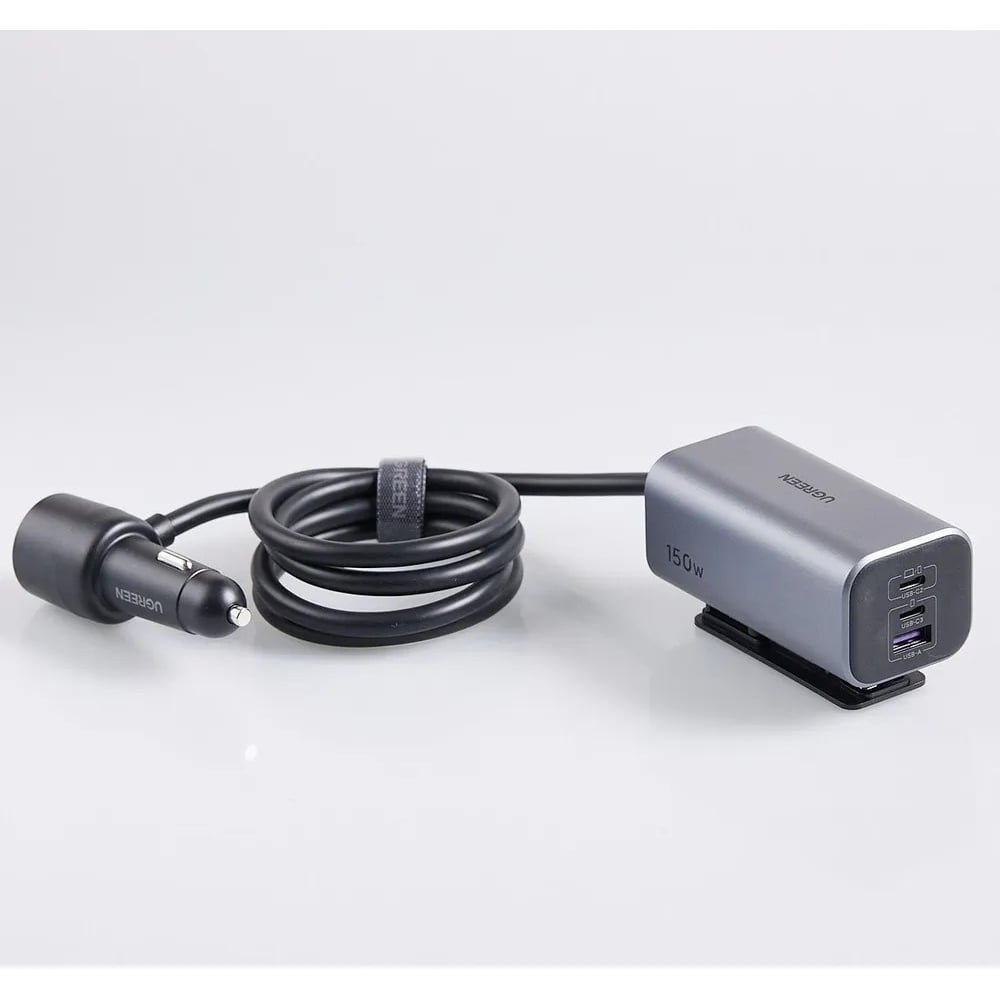 Изображение товара Автомобильное зарядное устройство Ugreen EC706 150W 4-Port GaN Быстрая зарядка для авто