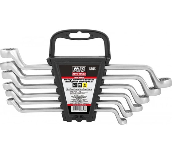 Изображение товара Набор ключей гаечных накидных изогнутых AVS на держателе, 8-19 мм, 6 предметов K2N6P A07647S