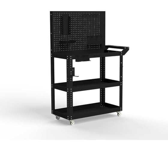 Изображение товара Тележка инструментальная ООО Металекс Metalex Тип 4 700x450x800 мм, 3 полки, черный 118304