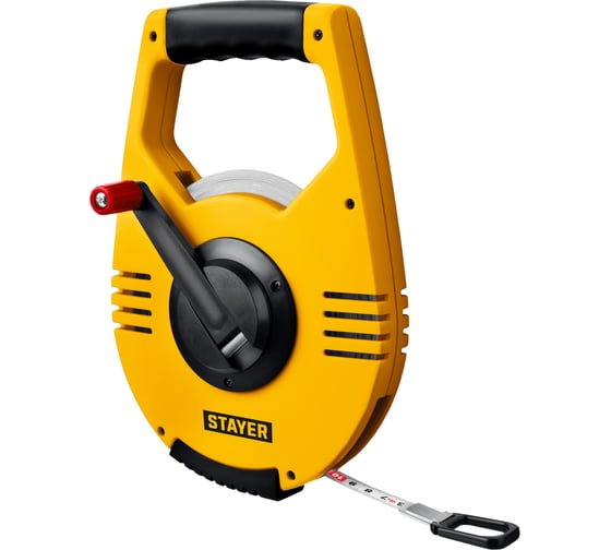 Изображение товара Геодезическая стальная мерная лента STAYER Racer 100 м 34186-100