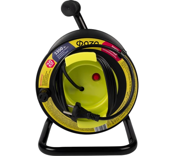 Изображение товара Удлинитель на катушке ФАZА CR-01-2000 1 гнездо ПВС 2x0.75, 6А, IP20, 20м 5063747