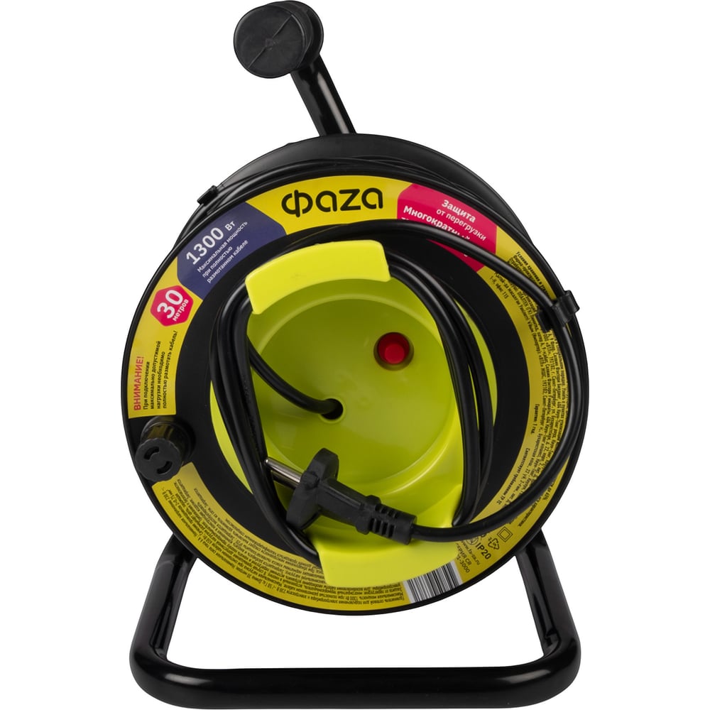 Изображение товара Удлинитель на катушке ФАZА CR-01-3000 30м 1 розетка ПВС IP20 бытовой