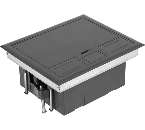 Изображение товара Лючок напольный DATAREX 8 модулей, горизонтальный, пластиковая крышка, серый DR-PRO-014111