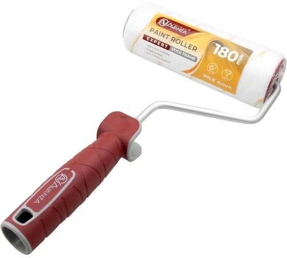 Изображение товара Валик с ручкой Avanza 100% полиамид, 180 мм, ворс 4 мм VR13-181