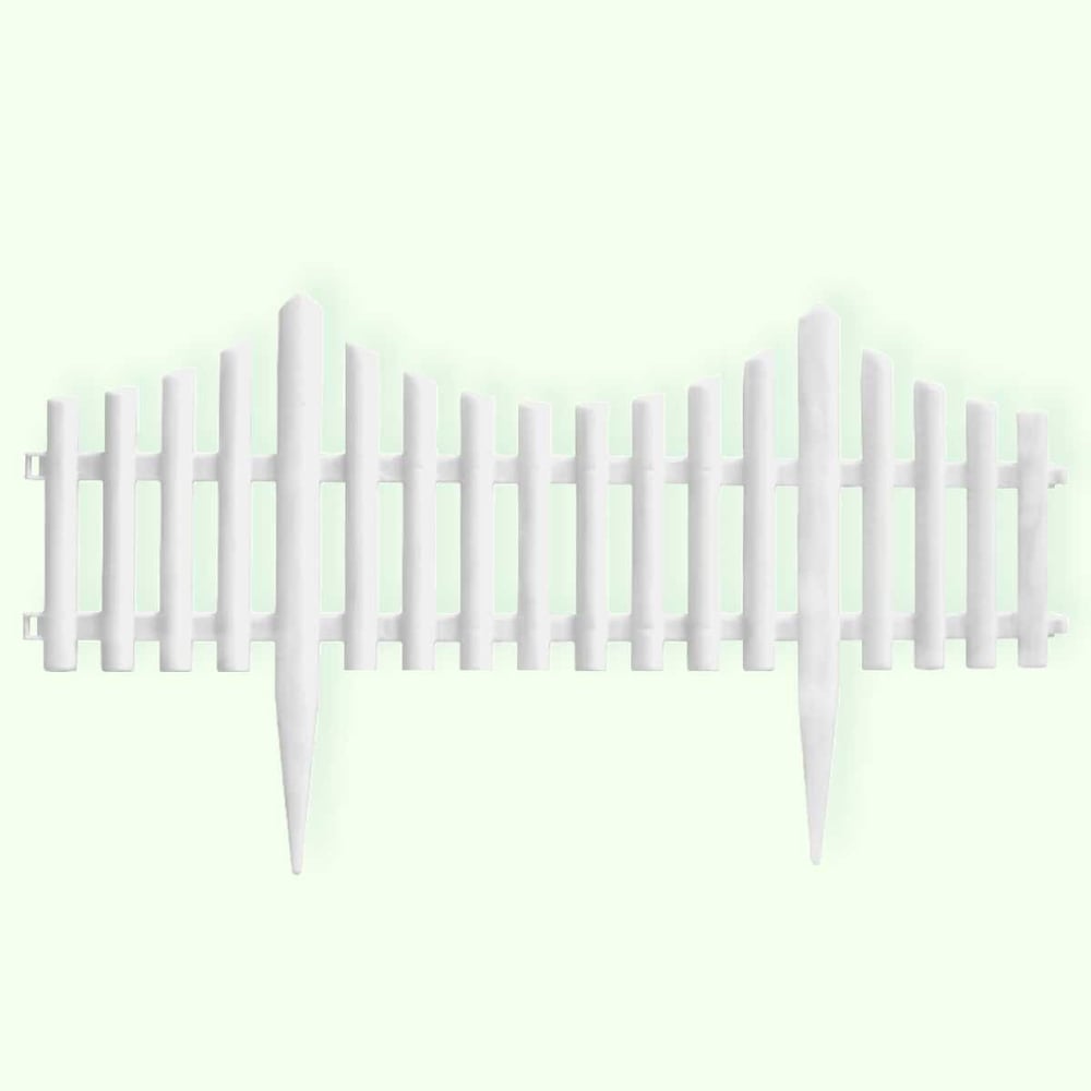 Изображение товара Декоративное садовое ограждение ПОЛИМЕРСАД №8, белое, 24 шт, длина 13,92 м