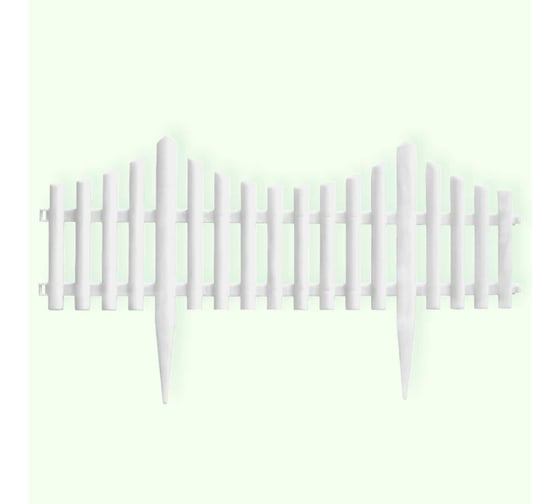 Изображение товара Ограждение садовое ПОЛИМЕРСАД Забор декоративный №8, белое, уп. 24 шт, ПС-ЗД8-бел-24