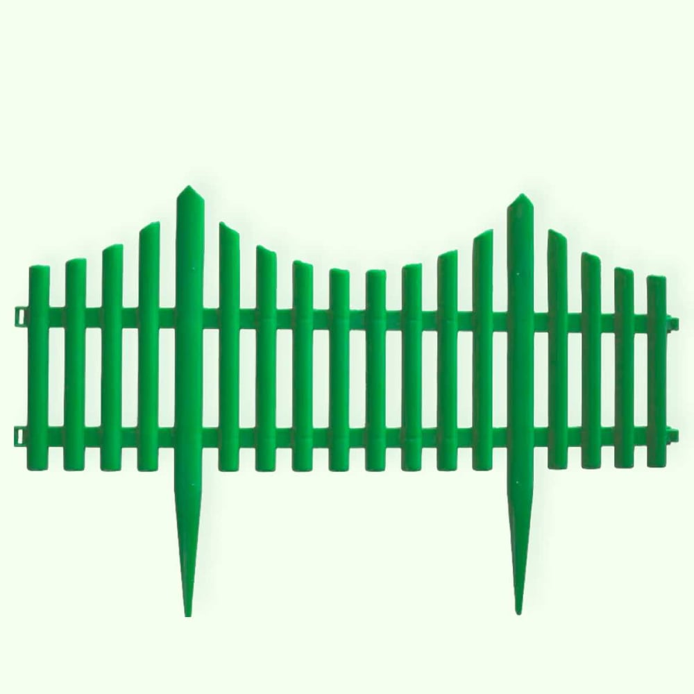 Изображение товара Декоративное садовое ограждение ПОЛИМЕРСАД №8, зеленое, 24 шт