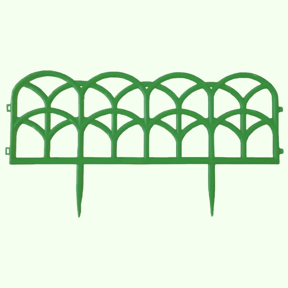 Изображение товара Декоративное садовое ограждение ПОЛИМЕРСАД №10, зеленое, 24 шт