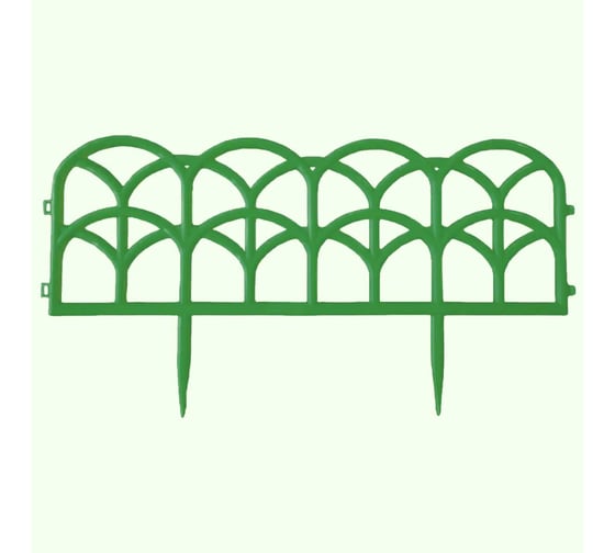 Изображение товара Ограждение садовое ПОЛИМЕРСАД Забор декоративный №10, зеленое, уп. 24 шт, ПС-ЗД10-зел-24