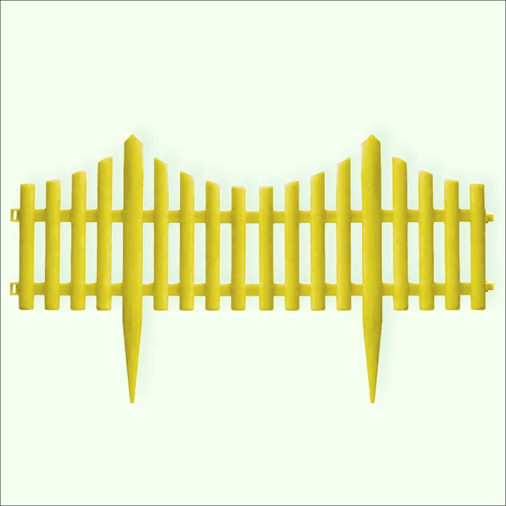 Изображение товара Ограждение садовое ПОЛИМЕРСАД Забор декоративный №8, желтое, уп. 24 шт, ПС-ЗД8-желт-24