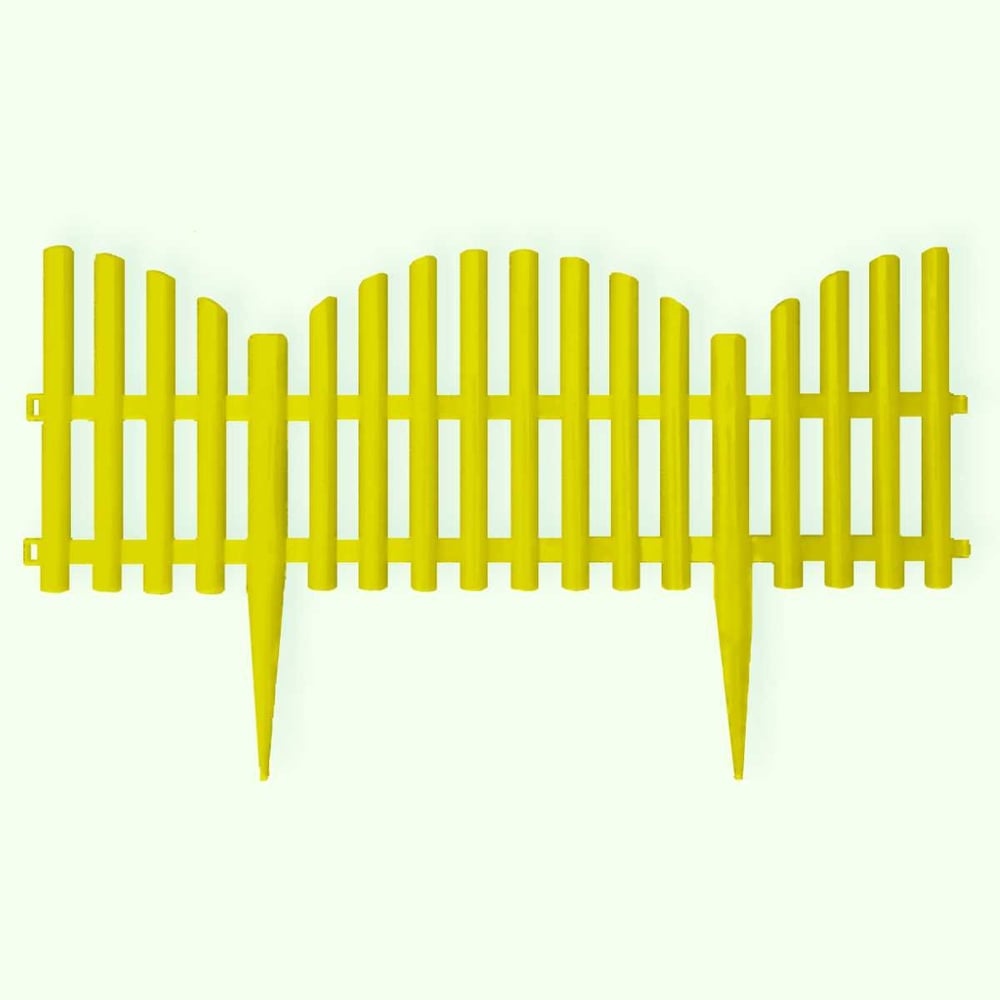 Изображение товара Садовое ограждение ПОЛИМЕРСАД Забор декоративный №9 желтое 24 секции
