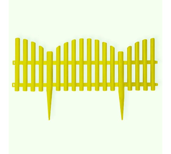 Изображение товара Ограждение садовое ПОЛИМЕРСАД Забор декоративный №9, желтое, уп. 24 шт, ПС-ЗД9-желт-24