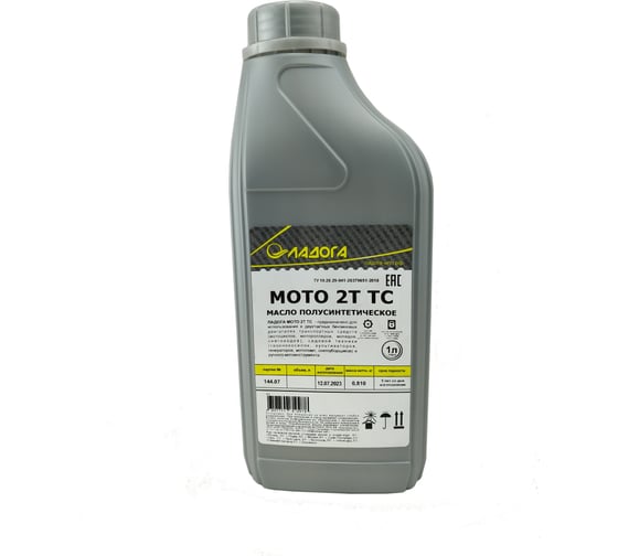 Изображение товара Масло моторное ЛАДОГА МОТО 2Т TC полусинтетическое, канистра 1л/0.81кг LMM_2T_TC_PS_1