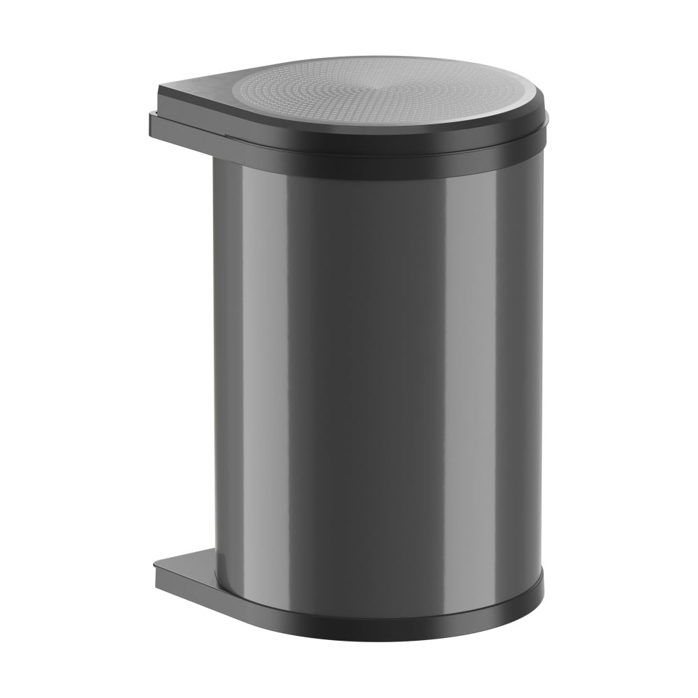 Изображение товара Ведро навесное для мусора ALVEUS Mono 20 л круглая черная с крышкой