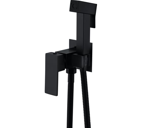 Изображение товара Смеситель для душа однорычажный встраиваемый с гигиеническим набором Agger ALFI черный AL04-8044