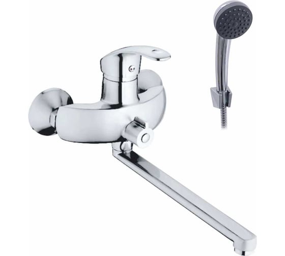 Изображение товара Смеситель для ванны INGROSSO 362C-8 Alice, гусак 35 мм, душевая лейка, встр. дивертор, картридж 40 мм УТ-00054910