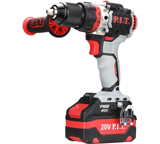 Изображение товара Дрель ударная аккум. бесщёточная P.I.T. X-DRIVER (20В, 75Нм, 13мм, 2ск, 1х4Ач, ЗУ,кейс) PSB20H-13D/3