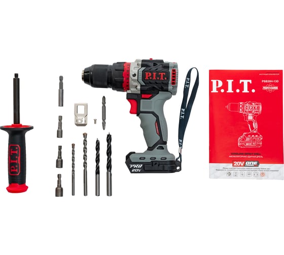 Изображение товара Дрель ударная аккум. бесщёточная P.I.T. X-DRIVER SOLO (20В, 75Нм, метал патрон 13мм, 2ск) PSB20H-13D