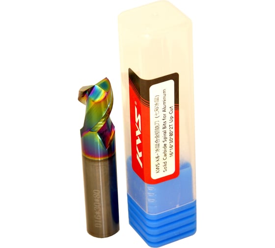 Изображение товара Фреза спиральная чистовая KWS по алюминию (стружка вверх) 16х16х30х80 Z2 RH Color Coating RFG9Z0089