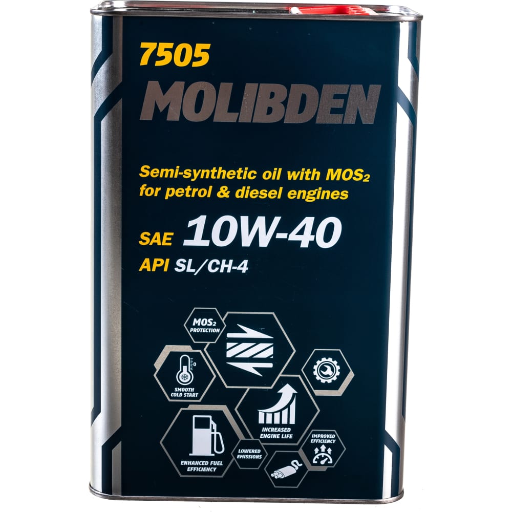 Полусинтетическое моторное масло MANNOL 10W40 1121M MOLIBDEN 10W40 Metal - фото 1