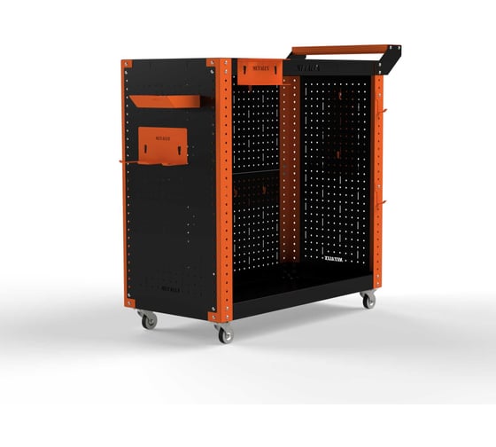 Изображение товара Тележка инструментальная ООО Металекс Тип 3 700x350x800 мм, 2-е полки, оранжево-черный 118345