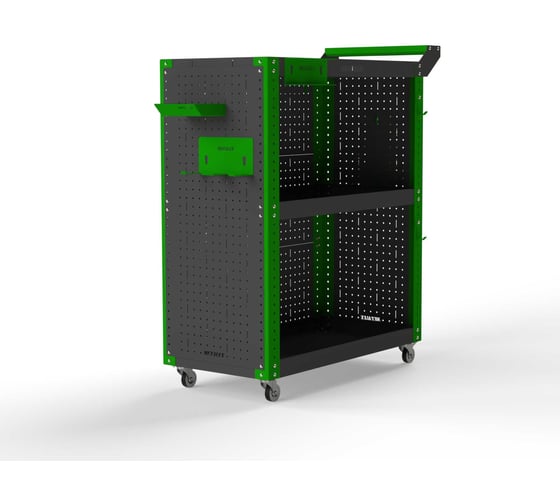 Изображение товара Тележка инструментальная ООО Металекс Тип 3 800x450x950 мм, 3 полки, серо-зеленый 118381