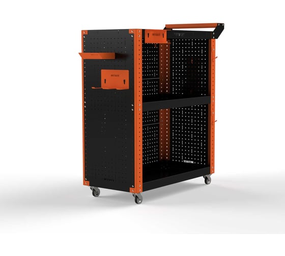 Изображение товара Тележка инструментальная ООО Металекс Тип 3 700x450x950 мм, 3 полки, оранжево-черный 118394