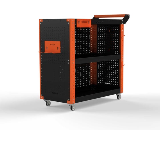 Изображение товара Тележка инструментальная ООО Металекс Тип 3 700x450x800 мм, 3 полки, оранжево-черный 118388