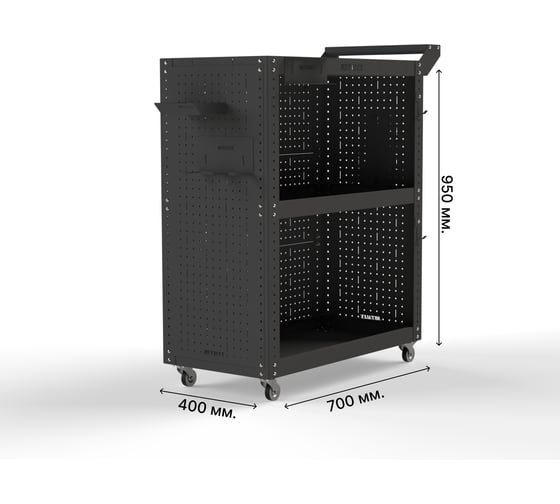 Изображение товара Тележка инструментальная ООО Металекс Тип 3 700x400x950 мм, 3 полки, серый 118405