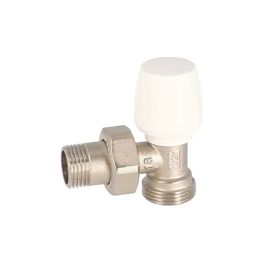 Изображение товара Клапан ручной регулировки для радиатора угловой 3/4 латунь никелированный Сварком