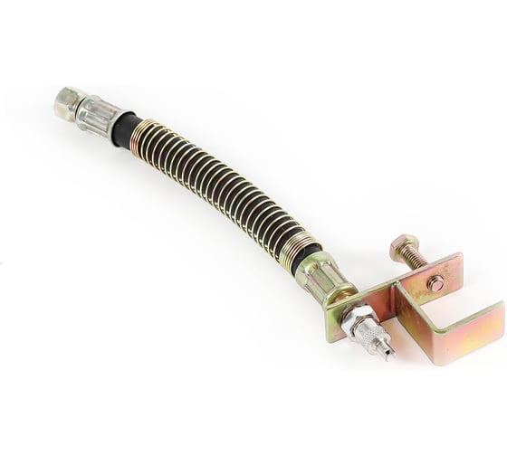 Изображение товара Шланг подкачки колеса Крал 15см с кронштейном спиральная оплетка (10 шт) 1977