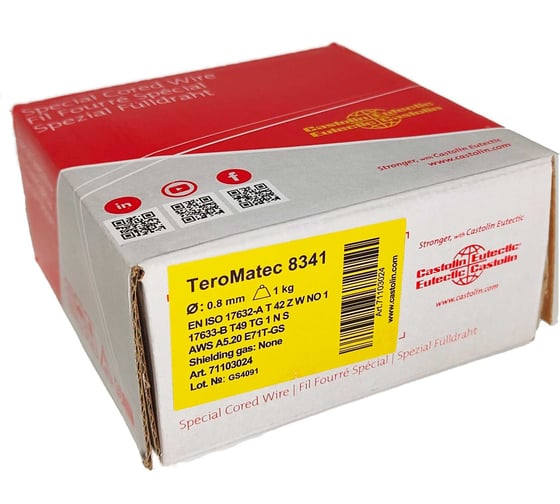Изображение товара Самозащитная порошковая сварочная проволока CASTOLIN TeroMatec 8341, д.0,8мм, упак.1кг, 71103024