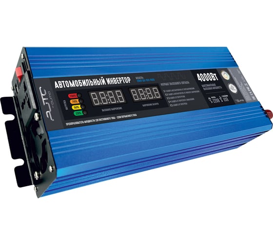 Изображение товара Автомобильный инвертор QUMO (преобразователь) постоянного тока 12В в переменный ток 220В, модель QAI-906-4000 (AVCN-Q4000), максимальная выходная мощность 4000Вт, встроенный разъем USB 52644