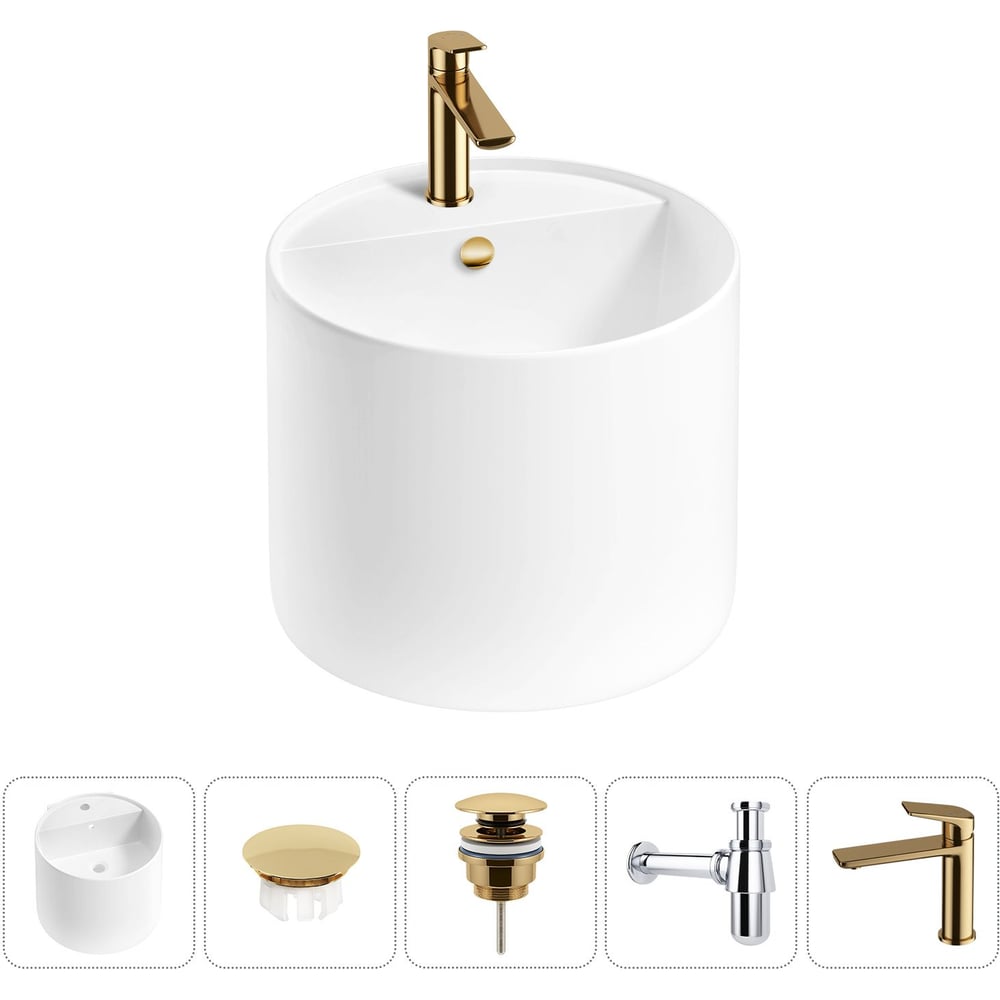 Изображение товара Набор Wellsee 5 в 1 M1 Limited Edition подвесная раковина 45 см с смесителем