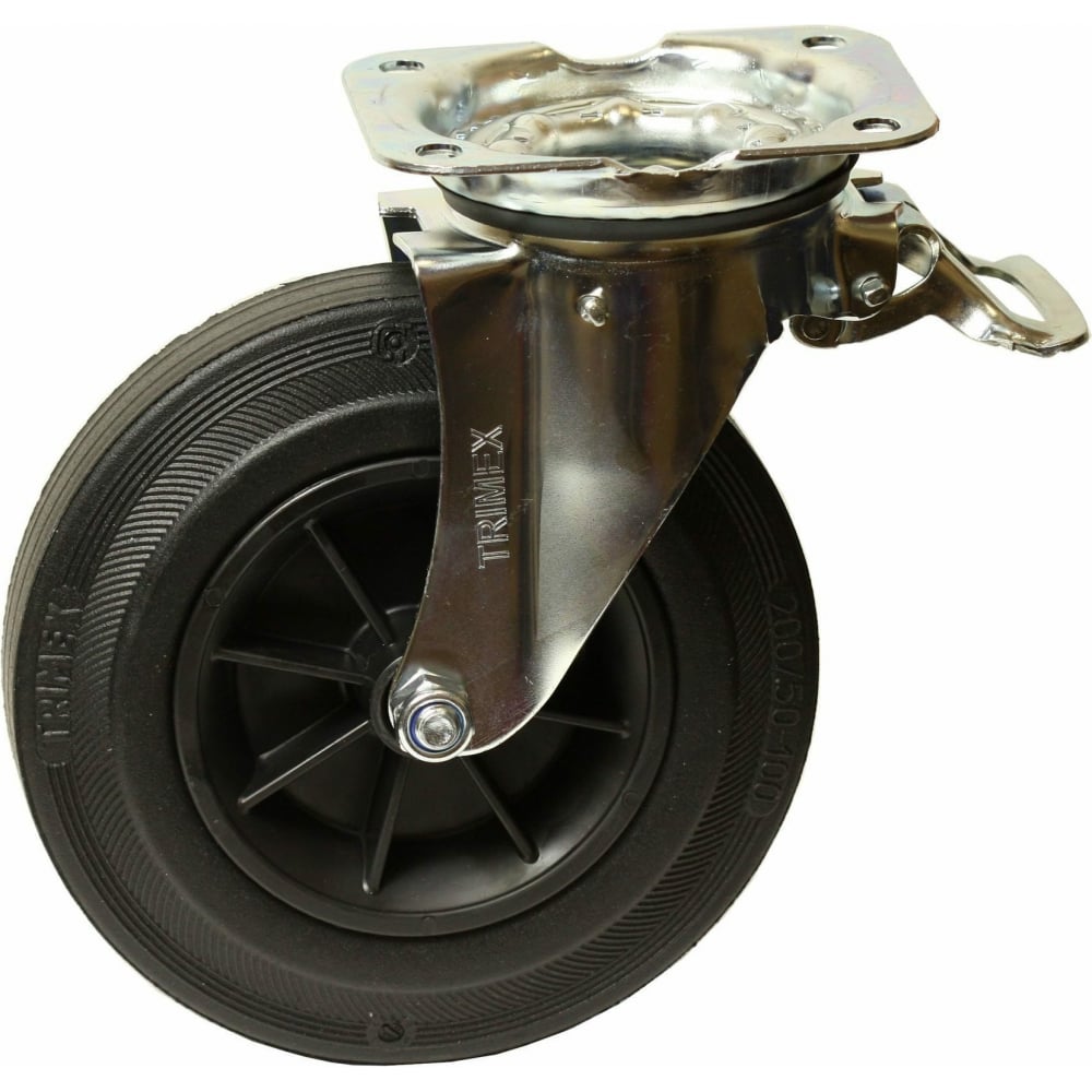 Опорное поворотное обрезиненное колесо Trimex, размер 135.5х108.5