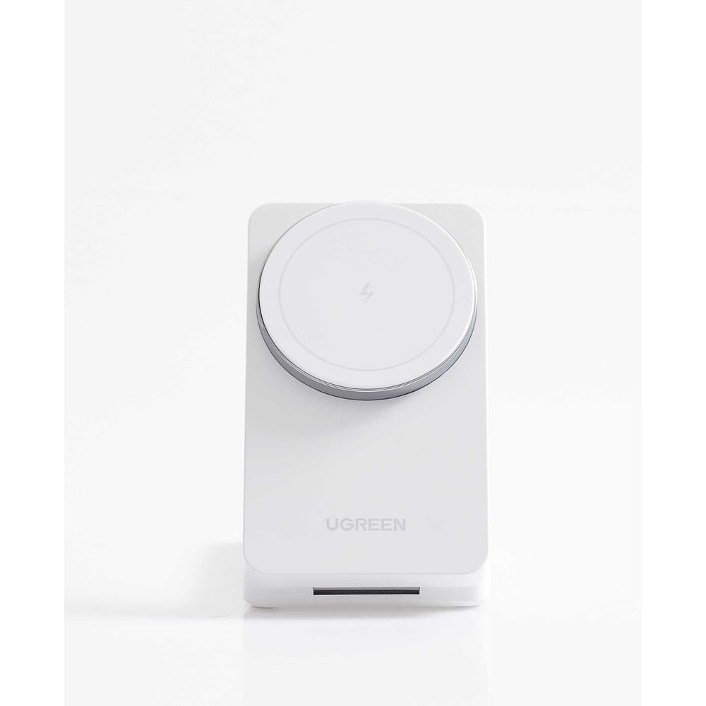 Изображение товара Беспроводное зарядное устройство 2-в-1 W528 45055 2-in-1 Wireless Charger for Iphone 7.5W AirPods с кабелем USB-C-USB-C. Цвет: белый Ugreen 45055_