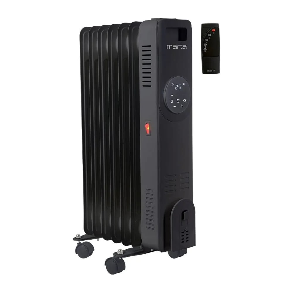 Изображение товара Обогреватель MARTA MT-OH2431A масляный черный 1800Вт