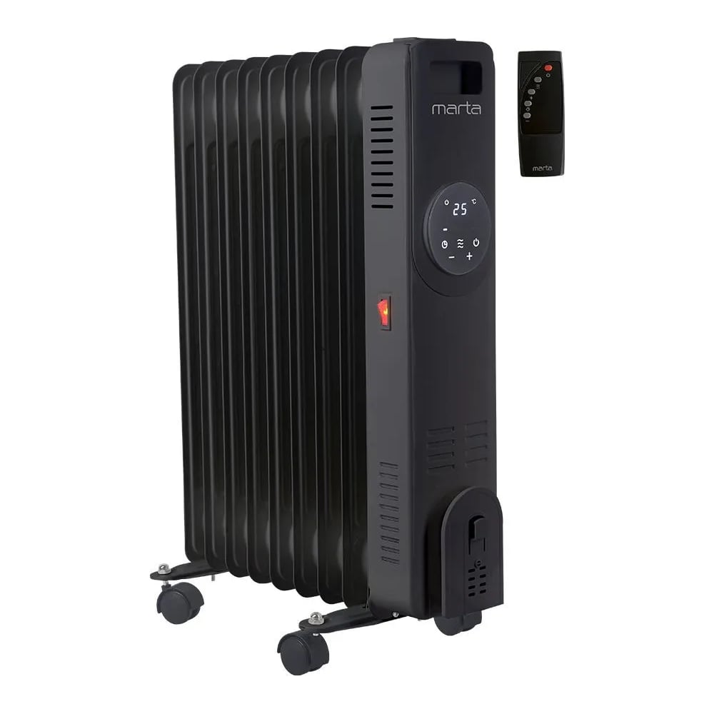 Изображение товара Масляный обогреватель MARTA MT-OH2431B черный 2.4 кВт для помещений до 25 м²