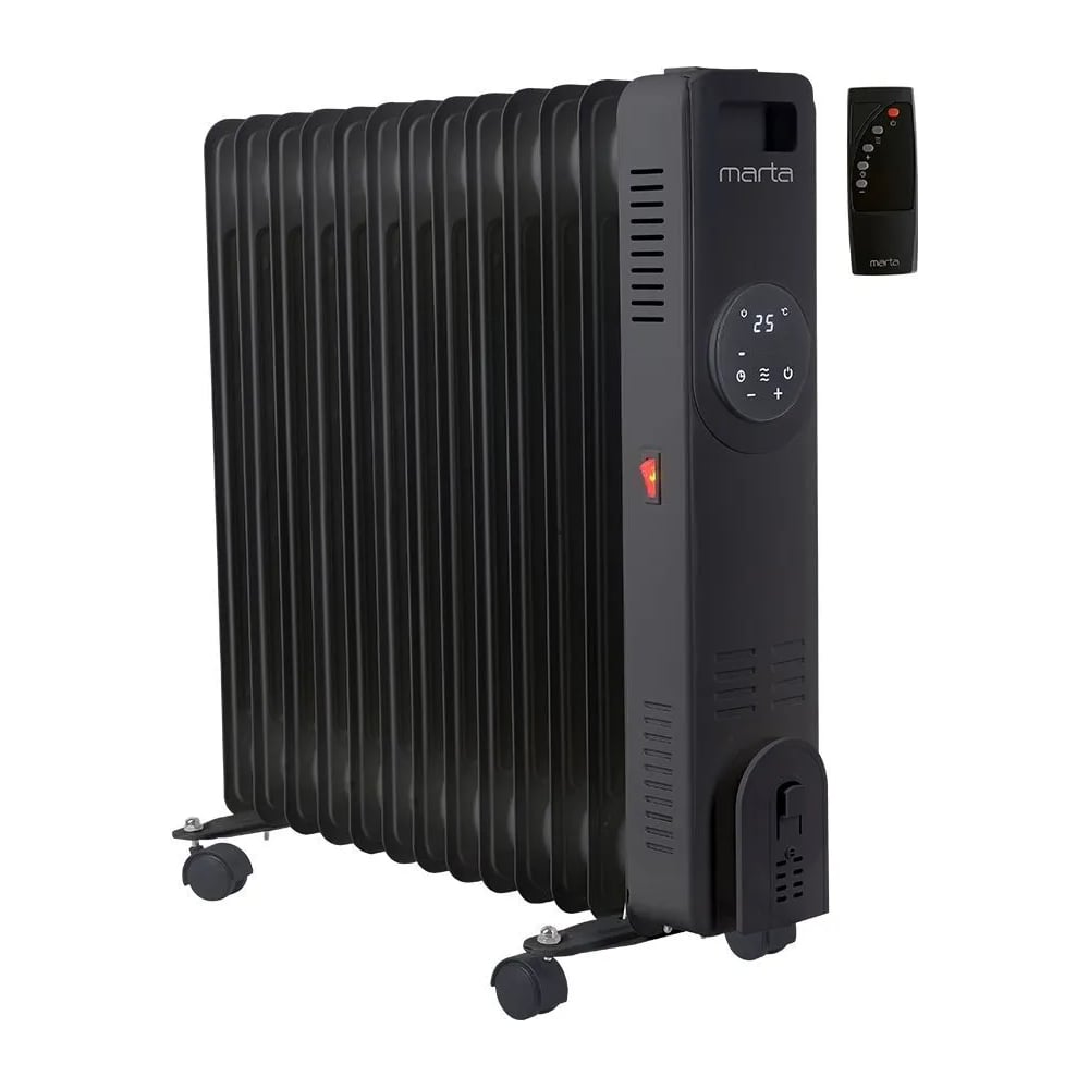 Изображение товара Масляный обогреватель MARTA MT-OH2431D черный для комнаты до 35 м² электроуправление