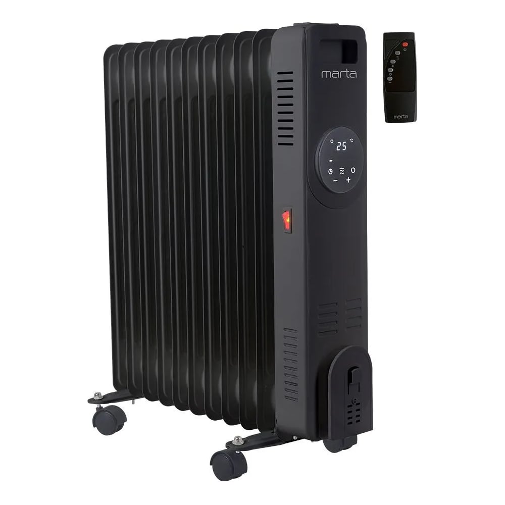 Изображение товара Масляный обогреватель MARTA MT-OH2431C черный 3 кВт для площади 30 м²