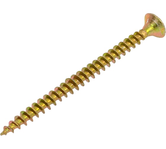Изображение товара Саморез универсал., КостИнСтрой 4,5x60 потайн. гол., шлиц PZ, острый, желт. цинк (250шт) 16230
