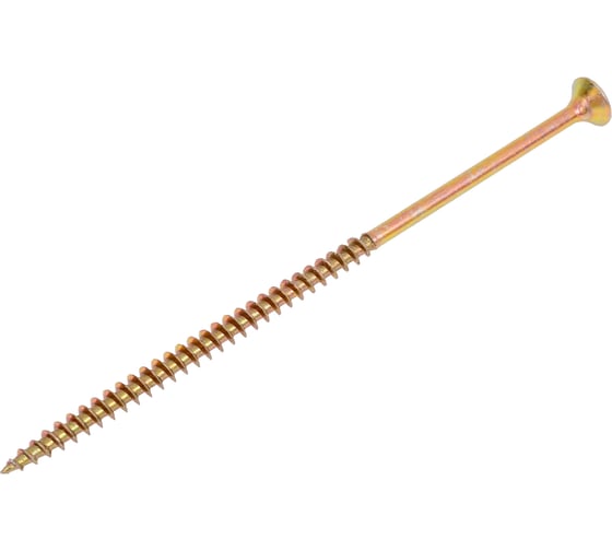 Изображение товара Саморез универсал., КостИнСтрой 5,0x120 потайн. гол., шлиц PZ, острый, желт. цинк (100шт) 16282