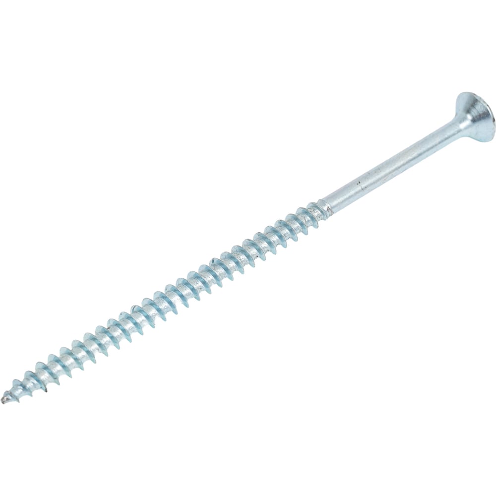 Изображение товара Саморез универсал 5,0x100 Потайная головка с шлицом PZ, белый цинк, 100 шт