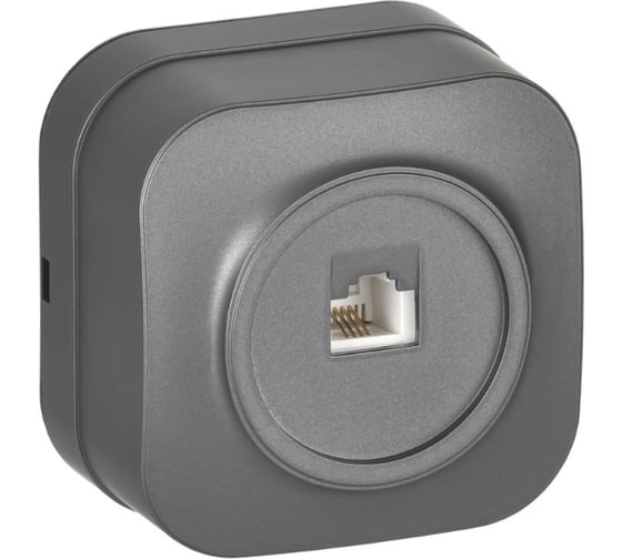 Изображение товара Розетка телефонная IEK GLORY RJ11 о/у РТ20-ХСм сталь матовый ETH10-K46M