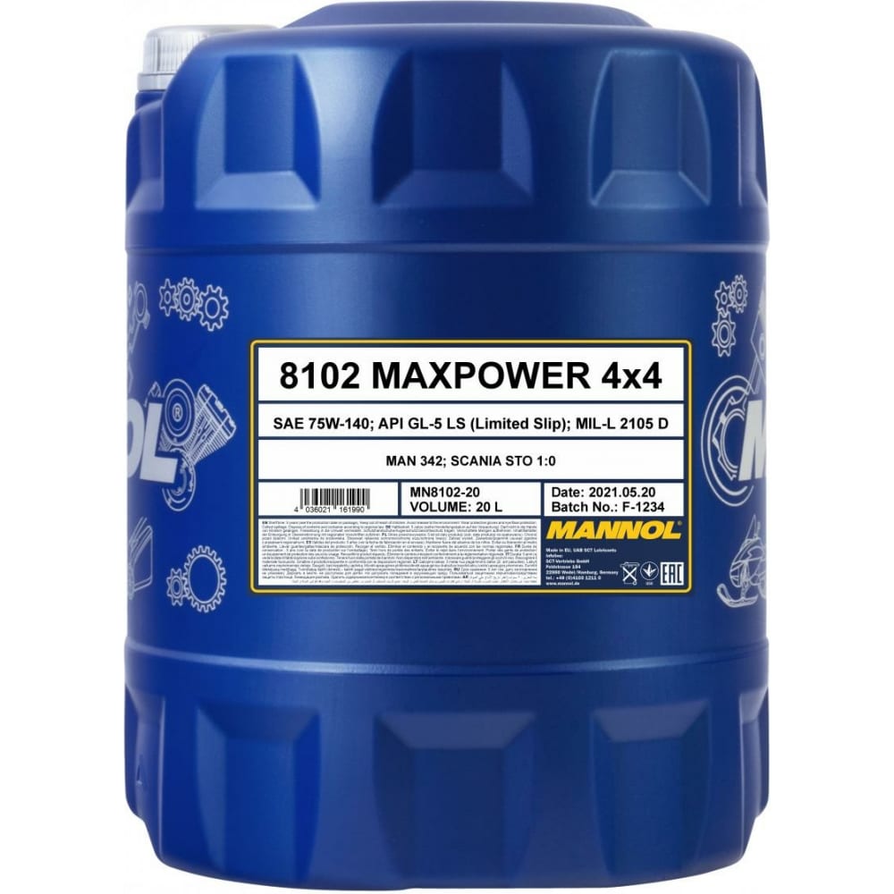 Синтетическое трансмиссионное масло MANNOL MAXPOWER 4x4 75W140