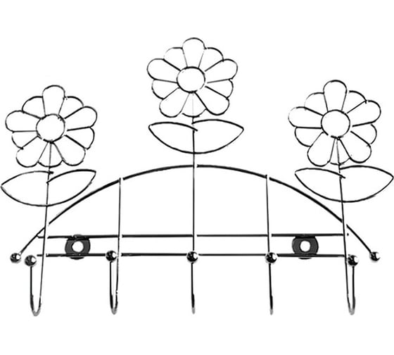 Изображение товара Планка с 5 крючками МУЛЬТИДОМ Ромашка 24 см AN52-74