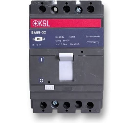 Изображение товара Автоматический выключатель KRASO ВА88-32 3P, 80А 25кА KSL